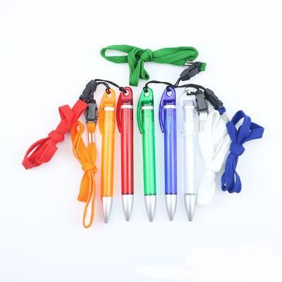 China Promotional Pen Mini ballpoint pen with lanyard colorful advertising ballpen wholesale for sale