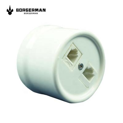 China Durable Wholesale Electrical Universal Computer RJ45 Internet Telephone RJ11 Porcelain Vintage Outdoor Wall Mount Socket for sale