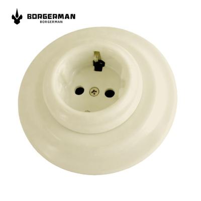 China Retro Vintage Durable Wholesale Porcelain Germany Ceramic Recessed Wall Socket for sale