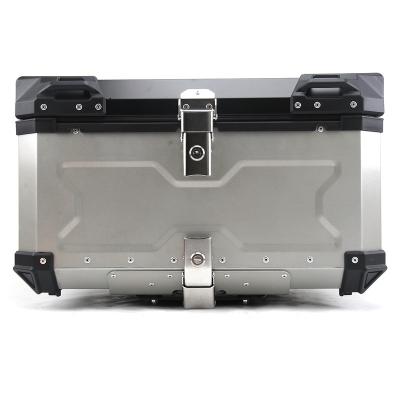 China Wholesale Anti-pressure Mosaike Universal Motorcycle 45L Silver Top Box Helmet Case Black Tail Storage Waterproof Rear Tool Box for sale