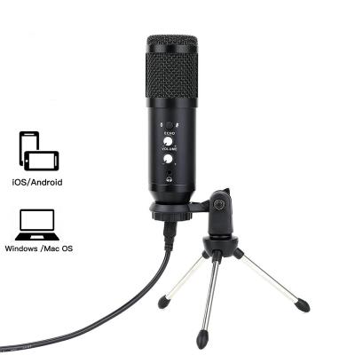 China USB Microphone Desktop Computer Mobile Phone Broadcast Youtuber Table Studio Live Streaming Condenser Microphone for sale