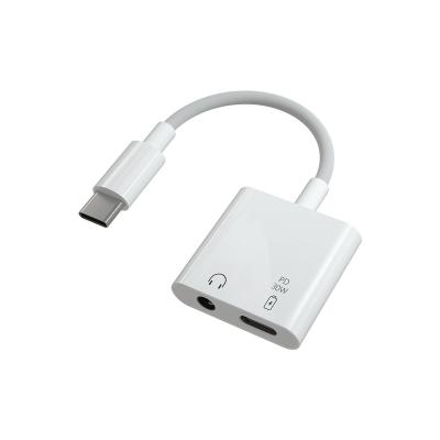 China Mobile Phone Type C To Type C And 3.5mm Jack 2 In 1 Audio Adapter PD 30W Charging Adapter For Mobile Phone/Tablet for sale