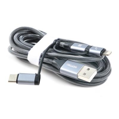 China MFi Mobile Phone Certified Micro USB C USB Cable and IOS Mobile Phone 3 IN 1 Charging USB Cable 2m Wholesale for sale