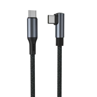 China Mobile Phone Rectangle 90 Degrees USB C to C Cable 20V 5A USB C PD 100W Fast Charging Cable for sale