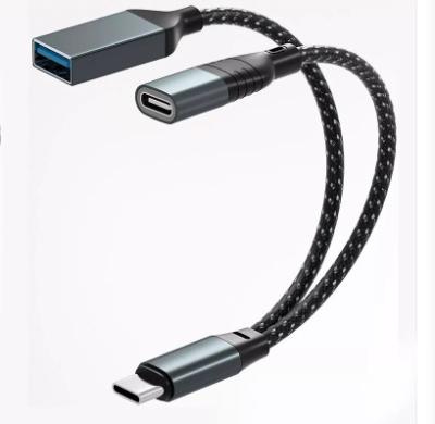 China Camera 2 in 1 Type C to USB A Female + Type C OTG Splitter Cable Data Audio OTG Female Charging for sale