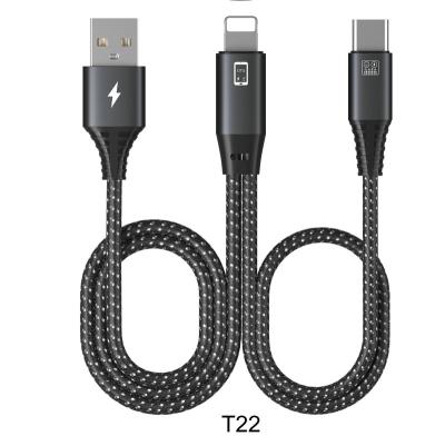 China Mobile Phone 2 in 1 8 Pin Cable Lighting to USB A+ Type C OTG Splitter Cable Support Audio and Charging Live Stream USB Microphone for sale