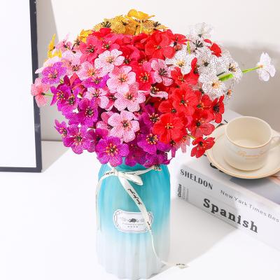 China Artificial Violet Flowers Plastic Greenery Pe Plants Vase With Flowers Hanging Plants Outdoor Party Wedding Decoration Flower for sale