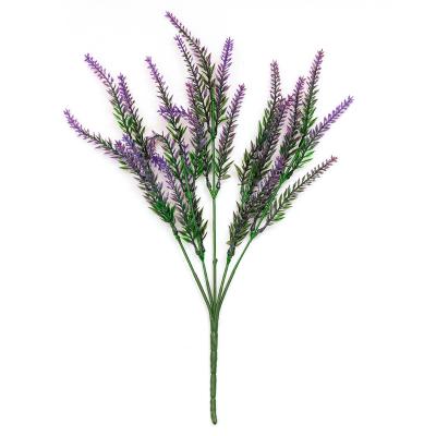 China 5 pe forks artificial flowers lavender bouquet in purple artificial plant for home decor, wedding, garden, patio decoration flower for sale