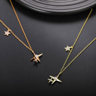 China Other Women Jewelry Chains Gold Star With Diamonds Necklace Lady Girls 18k Gold Luxury Necklaces For Women for sale