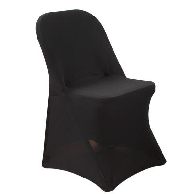 China Plain Amazon Hot Sale Stretch Spandex Folding Chair Cover With Open Back For Wedding Party Dining Banquet Event Chair Cover for sale