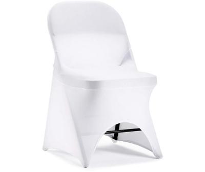 China Plain Amazon Hot Sale Stretch Spandex Folding Chair Cover With Open Back For Wedding Party Dining Banquet Event Chair Cover for sale