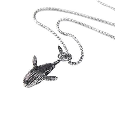 China Hip Hop Whale Street Hiphop Necklace Personality Couples Jewelry Pendant Necklace Men Hip-Hop Male Insist Pendant for sale