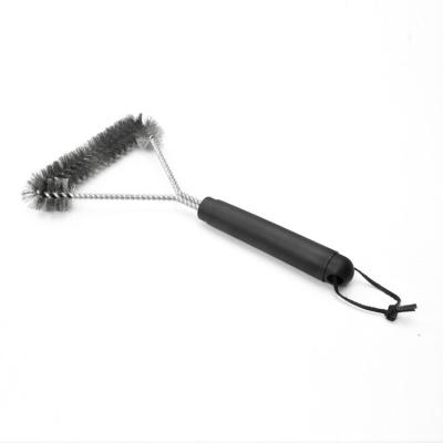 China BBQ Long PP Plastic Brush Handle Easily Cleaned Stainless Steel BBQ Grill Cleaning Brush for sale