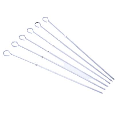 China High Quality Easily Cleaned Camping BBQ Oven Barbecue Tools BBQ Kebab Roasting Skewer Stainless Steel Meat Skewer 6PCS for sale