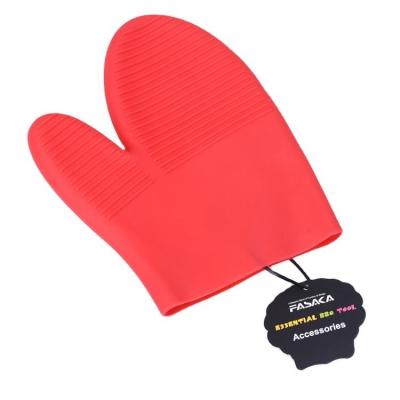 China Silicone Oven Mitts Pot Kitchen Bbq Easily Cleaned Heat Resistant Camping Bake Silicone Nonstick Oven Mitt for sale