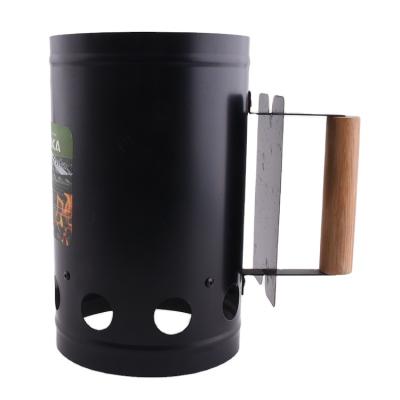 China Good Helper Easily Cleaned Outdoor BBQ Fireplace Charcoal Fire Starter With Wooden Handle for sale