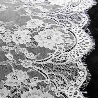 China Sustainable Nylon Eyelash Lace Fabric for sale