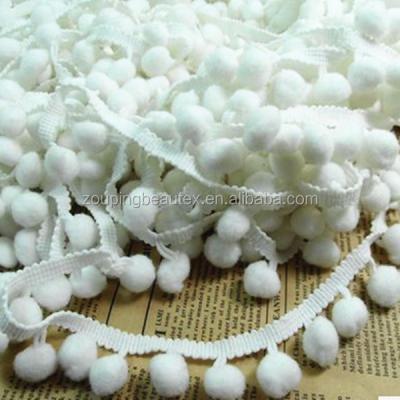 China Durable 100% Polyester Pom Pom Ball Chain And Lace Trim With Any Color for sale