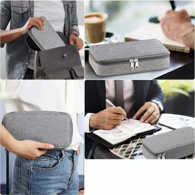 China Fashion\Comfortable\Durable Gray Makeup Bag School Big Capacity Pencil Case Stationery Organizer With Zipper for sale