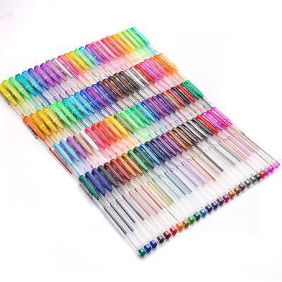 China New Arrival 100 Glitter 200 Colors Art Replaceable Pens Bulk Colored Gel Pens For Adult Diary Coloring for sale