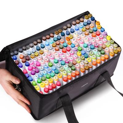 China 2020 New Arrival 12-200colors Permanent Smooth Alcohol Twin Tips/Marker Art Permanent Art Twin Marker Pen Rohs Set With Storage for sale