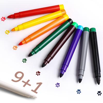 China Best Selling Color Changing Magic Pen 9+1 Non-Toxic Ink Multi Color Painting Drawing Rainbow Multi Marker Pen Cheap For Kids for sale