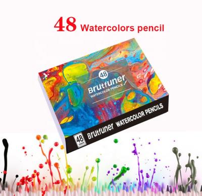 China Professional Brutfuner 48 Basswood/Poplar Wood Colors Watercolor Pencils Artist Painting Sketching Wood Color Set Pencil for sale