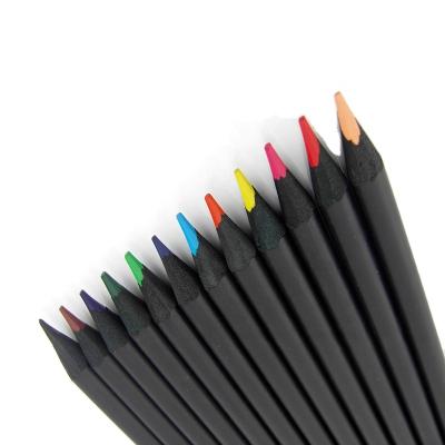 China Custom Basswood/Poplar Wood Pencil Manufacturers Direct Selling Color Pencil Set Logo 12 Colors Basswood Color Pencils for sale