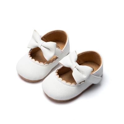 China Flat 2021 New Princess Shoes Rubber Soled Non-slip Walking Baby Shoes Butterfly Dress Baby Shoes for sale