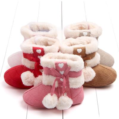 China Other Hot Selling Cute Plush Ball Baby Snow Boots Christmas Boots for sale