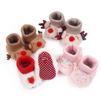 China Breathable Elastic Socks Shoes Christmas Winter Baby Boots Indoor Toddler Winter Shoes Booties for sale