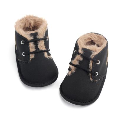 China New Arrival Fashional Winter Round Outdoor Infant Warm Suede Cloth Anti-skid Soft Rubber Bottom Unique Boots for sale