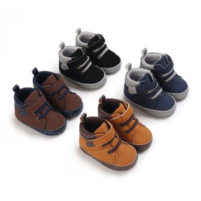 China Hot Selling Deodorization Baby Sole Soft Non-slip Casual Walking Shoes 0 1 Year Old High Top Leather Cotton Toddler Infant Warm Shoes for sale