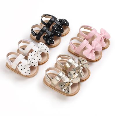 China New Fashion Baby Casual Sandals Flat Newborn 0-18 Months Bow Slip Princess Shoes for sale