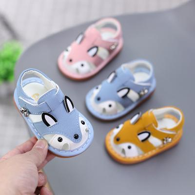 China Cute Toddler Baby Walking Shoes Animation Featured Cute Squeaky Sandals for sale