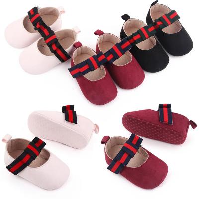 China Wholesale Cheap Flat Cotton Soft Sole With Flower Lace T-strap Baby Girl Shoes 0-1 Years Old Toddler Shoes for sale