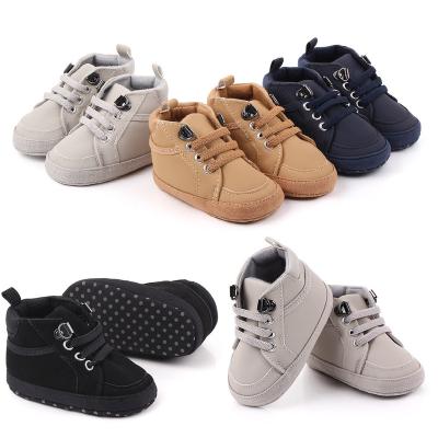 China Yizhi New Arrival PU Baby Boy Lightweight Sports Shoes Newborn Toddler Baby Sneakers for sale