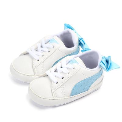 China China Wholesale Baby Boy Girl Shoes White Soft Sole Leather Baby Shoes Newborn Toddler Flat Shoes for sale