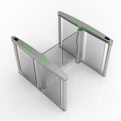 China 304 stainless steel high security turnstile system door fastlane glass swing half for sale