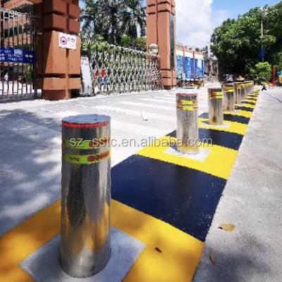 China 304stainless steel or A3 steel with paint remote control parking bollard rising retractable hydraulic parking barrier for sale