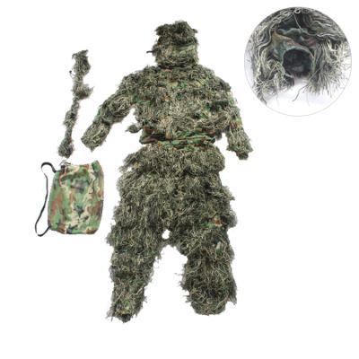 China Winter Ghilli Suits Hunting Black Military Coat Infrared Camouflage Ghillie Suit 110-150cm for sale