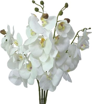 China Hot Selling Eco-friendly Amazon White Orchid 4pcs Artificial Flowers 30 Inches for sale