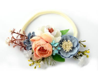 China Home Elastic Hairband Baby Flower Wreath Baby Decoration Wreath Toddler Floral Toddler Hair Accessories for sale