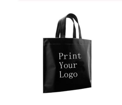 China 100% Eco-friendly 2020 Black Food Printing Grocery Store Custom Logo Nonwoven Bags for sale