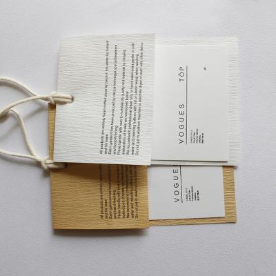 China Luxury Recycled Paper Hanger Tag Available Custom Price Sustainable Factory Made for sale