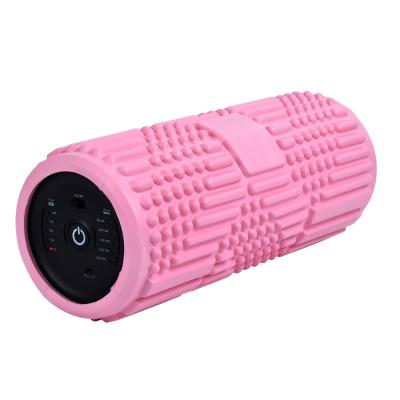 China Customized Eco-friendly Radio Charging Electric Vibrating Yoga Massage Ball Muscle Gym Sports Vibrating Foam Roller for sale