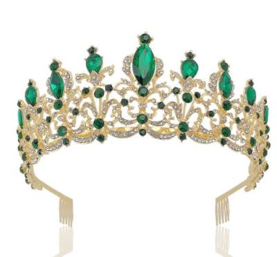 China Hair Ornament Good Quality Head Stone Decorative Full Crystal Crown Fashion Tiara Large for sale