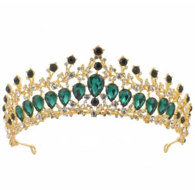 China Alloy hot sale factory direct colorful rhinestone wedding crown tiara for sale