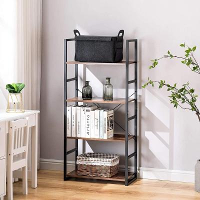 China 4-Tier Workable Bookshelf, Tall Industrial Bookcase Shelf Storage Organizer, Modern Book Shelves for sale