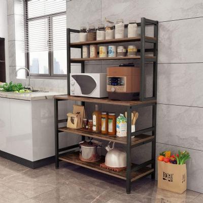 China Sustainable Kitchen 5-Tier Bakers Rack, Industrial Microwave Oven Stand, Free Standing Kitchen Cart Storage Shelf Organizer for sale